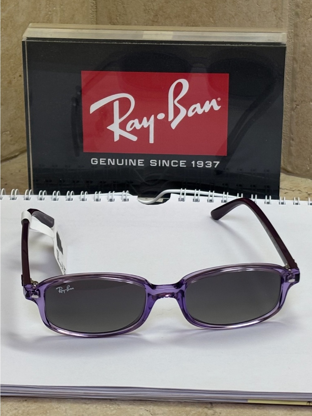 New Ray-Ban Kids RJ9132S 7199/11 Transparent Polished Violet Sunglasses